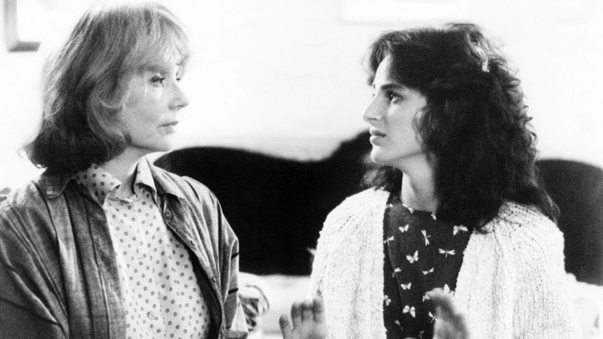 Пайпер Лори и Марли Мэтлин на съемках фильма «Дети тишины» (1986)